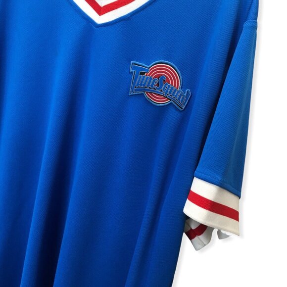 Vintage Box Lunch Space Jam Tune Squad Warmup Jersey Shirt Men XL Blue V Neck - Picture 1 of 8